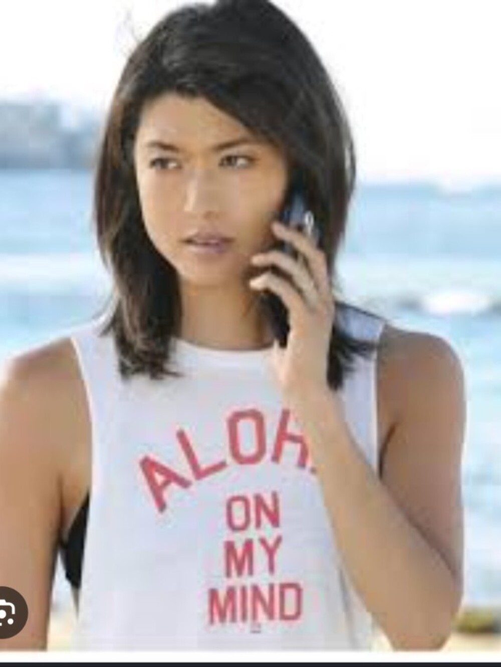 Billabong White Tee with Hawaii Print